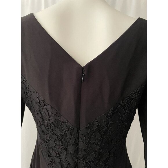 Ralph Lauren Women's Dress Black A-Line Cocktail V-Neck Size 6 - Picture 5 of 8